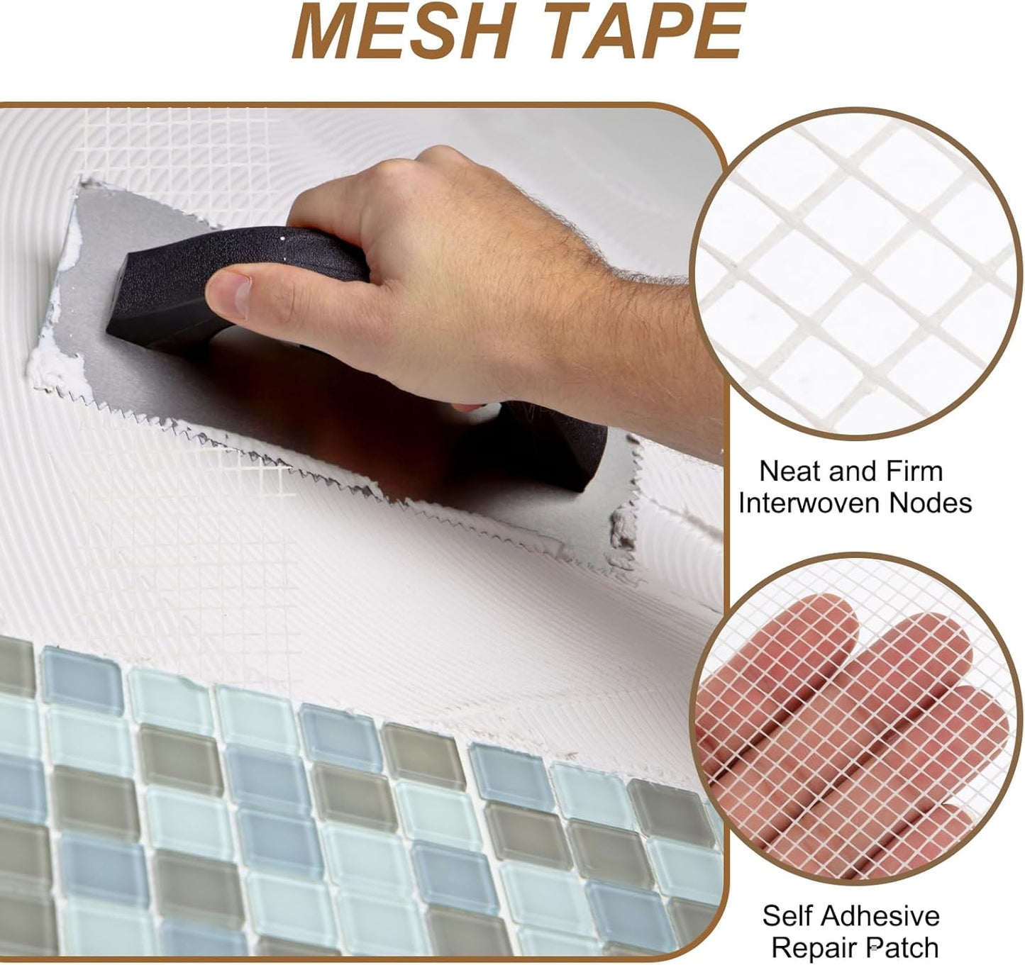 PATIKIL Drywall Repair Mesh Tape, 3 inch x 164 ft Fiberglass Repair Patch Self-Adhesive Dry Wall Joint Tape 12 Mesh Wall Hole Crack and Seam Patch, White