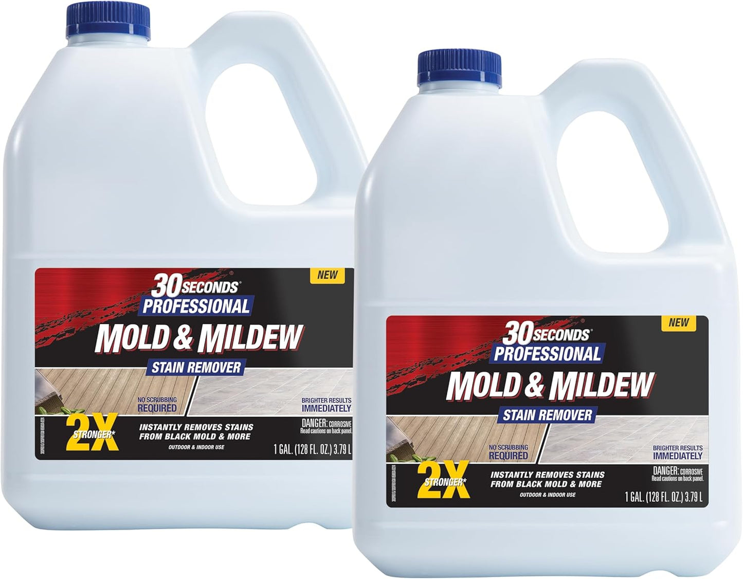 30 SECONDS Pro Mold and Mildew Stain Remover | Scrub Free | Brighter Results Instantly | Ready To Use Refill | 128 fl. oz. (2 PACK)