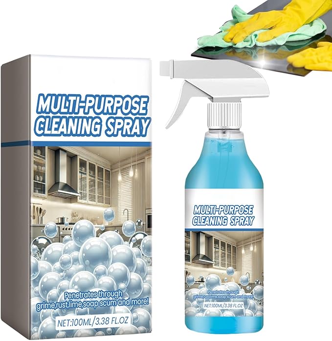 Grease Cleaner, Cleaning Multi-Purpose Degreaser, 100ml Heavy Duty Kitchen Grime Remover Spray for Tough Stains, Powerful Degreaser with Fast Action Formula, for Window Glass Appliance Countertop