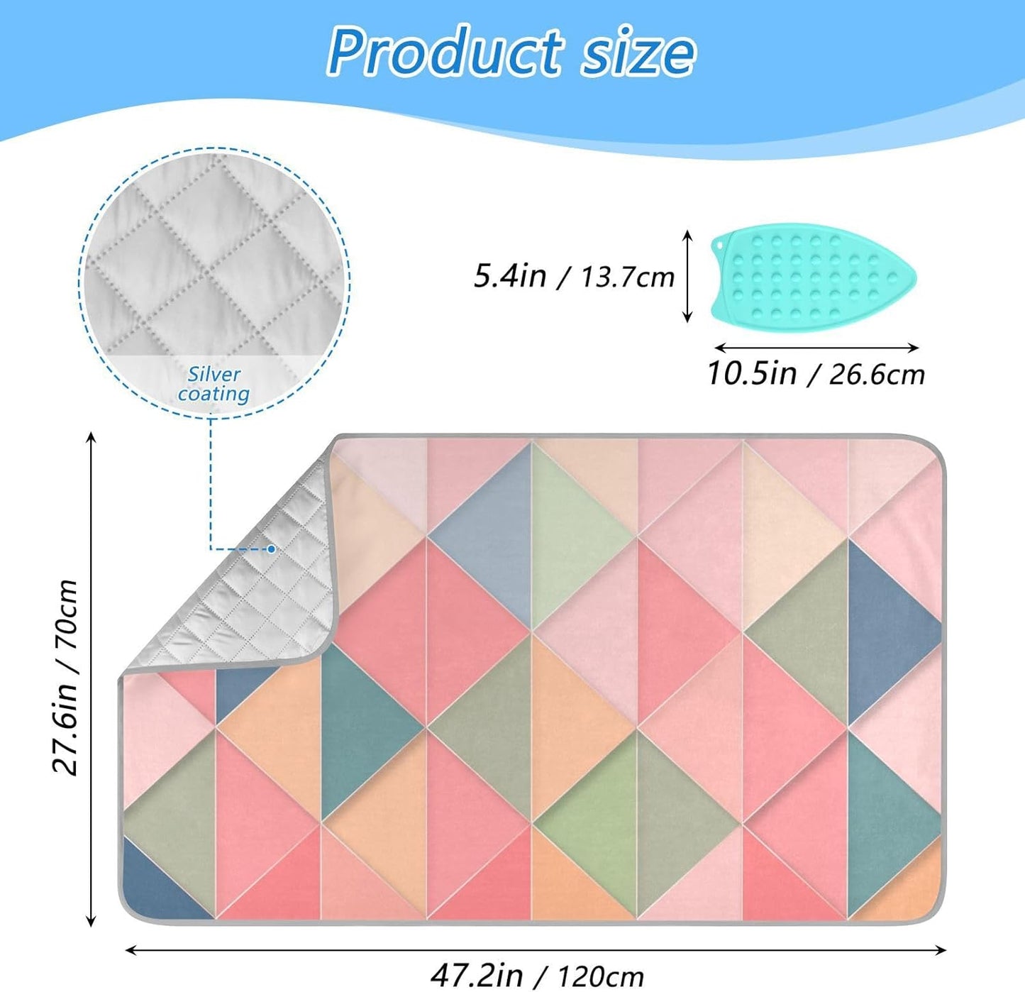 Ironing Mat for Table top Portable Ironing Pad Blanket for Washer Dryer Countertop Travel Pink