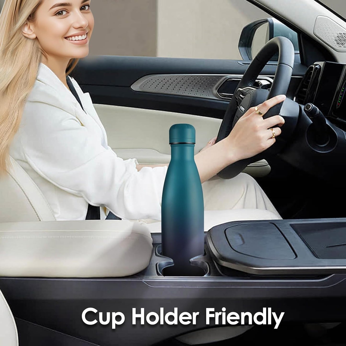 17oz Cola-Bottle Shaped Stainless Steel Leak-proof Water Bottle,Double Wall Vacuum Insulated Metal,Travel Mug For Sports Indoors & Outdoors,BPA-Free Kids Flasks,Dark Night(8 Pack)