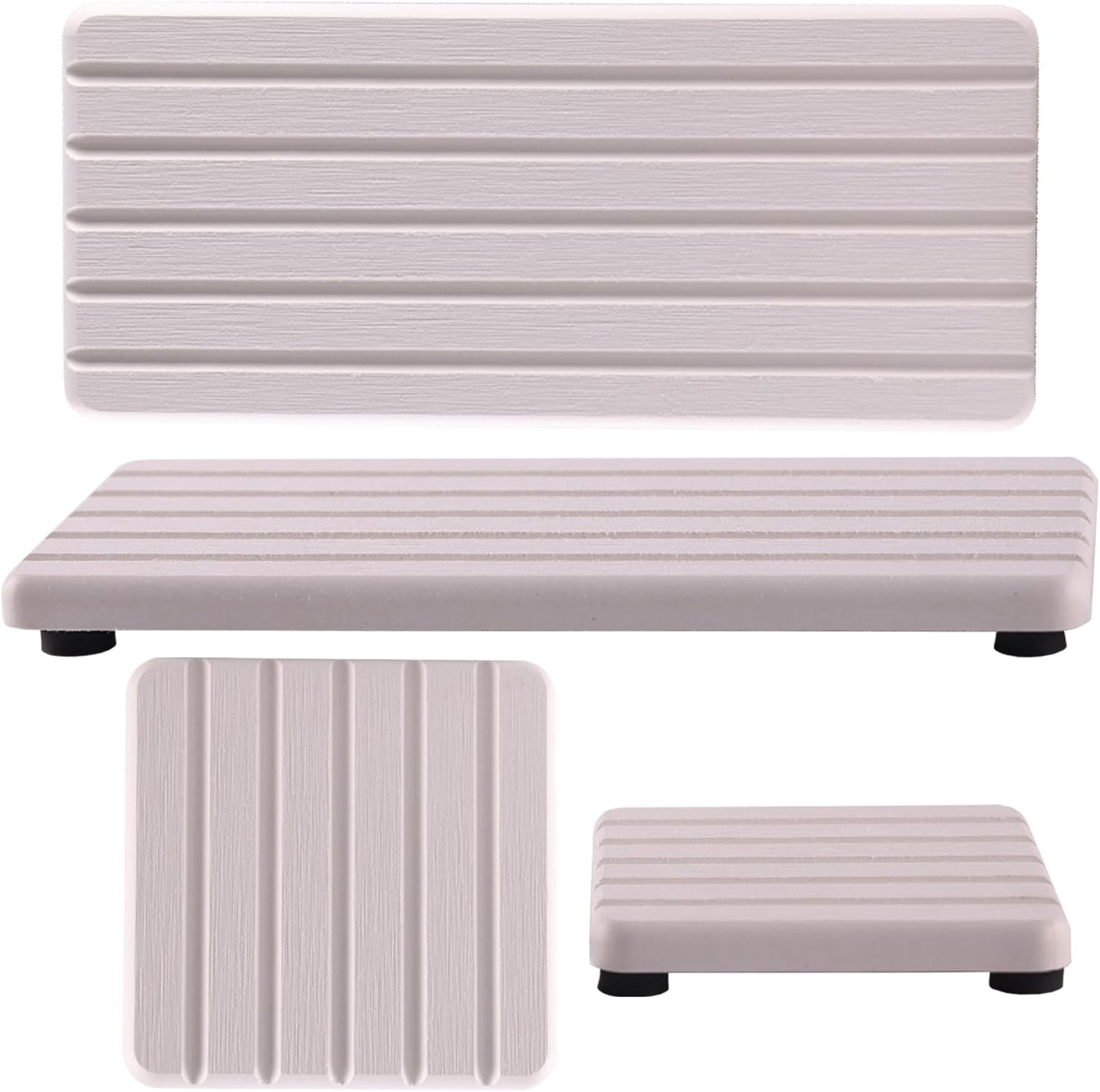 Set of 4 Water Absorbent Diatomite Coasters, Diatomaceous Earth Kitchen Soap Dish, Bathroom Trays, Water Absorbing Stone Used for Hand Soaps & Plants & Toiletries in The Modern Home