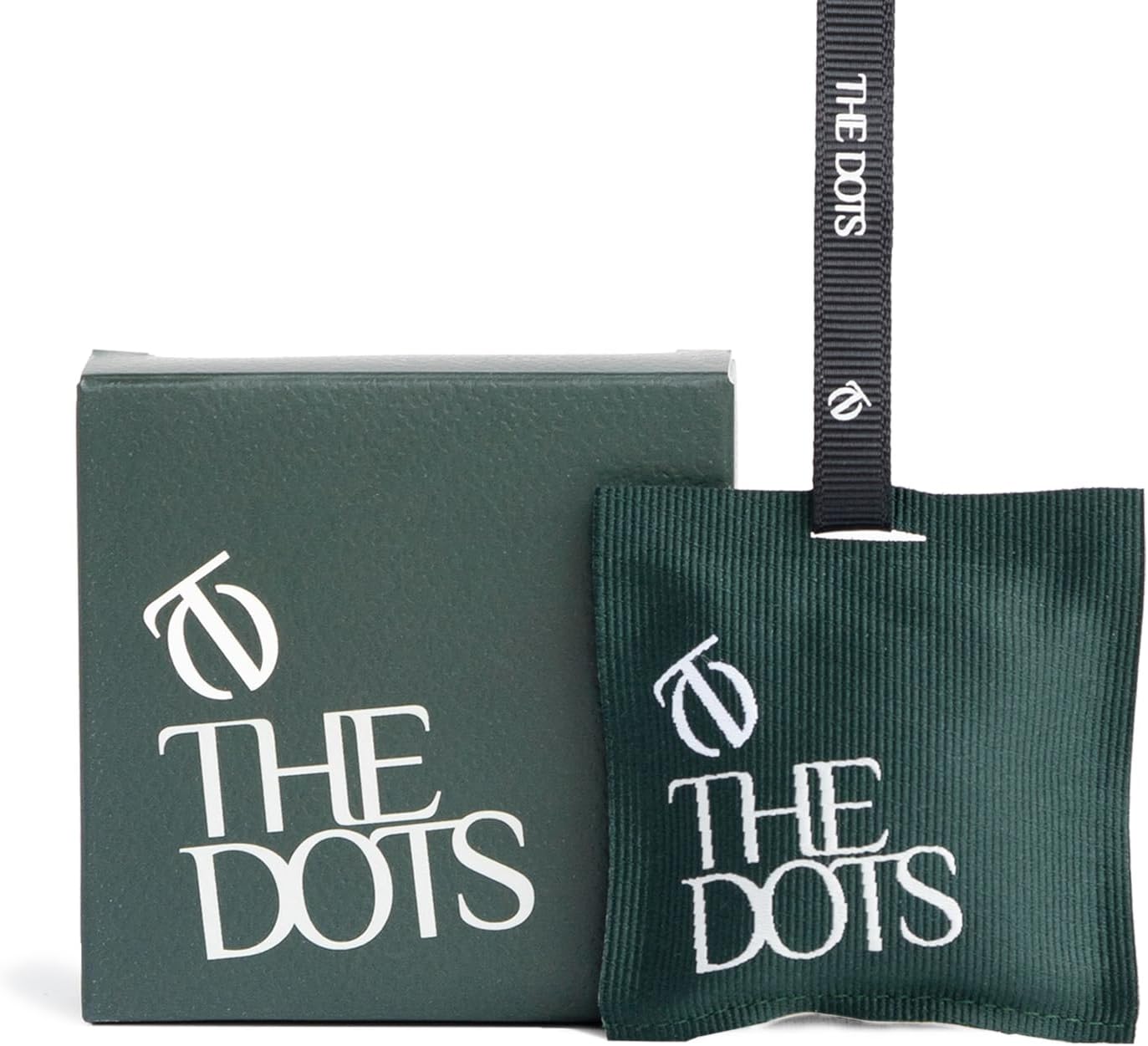 THEDOTS Series Car Air Freshener with 2 Adjustable Ribbons for Car Rearview Mirror, Frosted Ebony, 30 Days, Non-Toxic Fabric Sachet Gift (1 Pack)