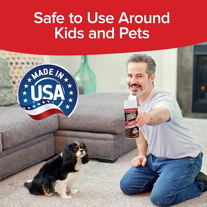 Bull Shot Carpet Spot & Stain Remover by Horsepower, AS SEEN ON TV, Made In USA, Just Point & Spray, Stain-Lifting Foam-Action, Pet Stains & Odors, Coffee, Soda, Wine, Grease, New & Old Stains & More