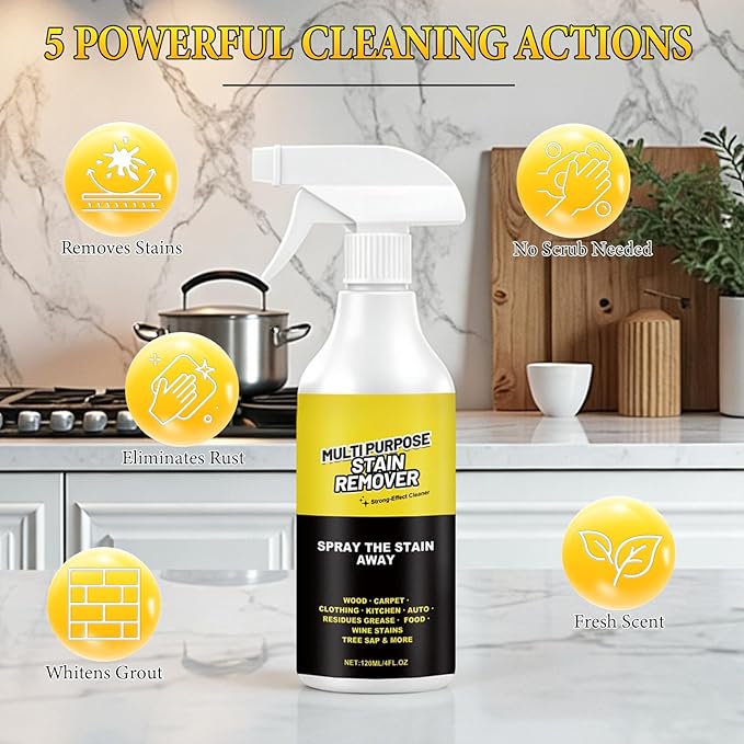 2PCS Multi Purpose Stain Remover, Foam Cleaner Spray, A powerful cleaner for kitchens, Fast Acting Cleaner for Kitchen Countertops, Floors, Toilets, Cars