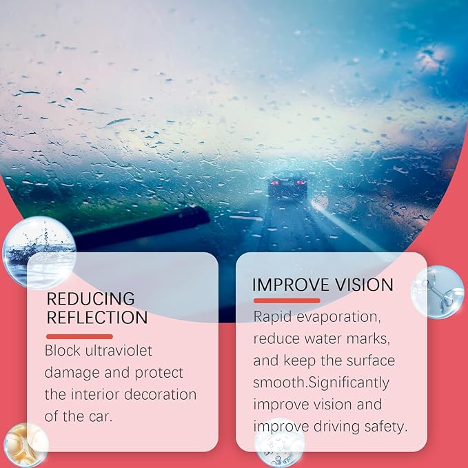 Automotive Oil Film Cleaning Brush for Car Windows, Glass Cleaning Board, Car Windshield Cleaner, Suitable for Windshield Glass Oil Film Remover (1, Red-black) (1, Red)