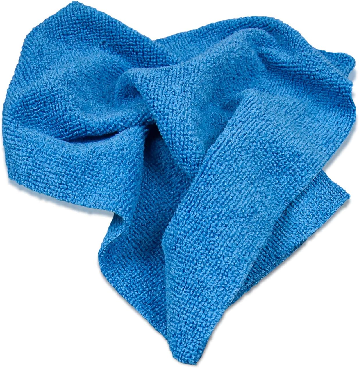 Eurow 200GSM Microfiber Cleaning and Drying Cloths with Dispenser Box, Reusable, Streak-Free, Scratch-Free, Ultra Absorbent, Edgeless for All Surface Types, 12x12in, 50-Pack, Blue