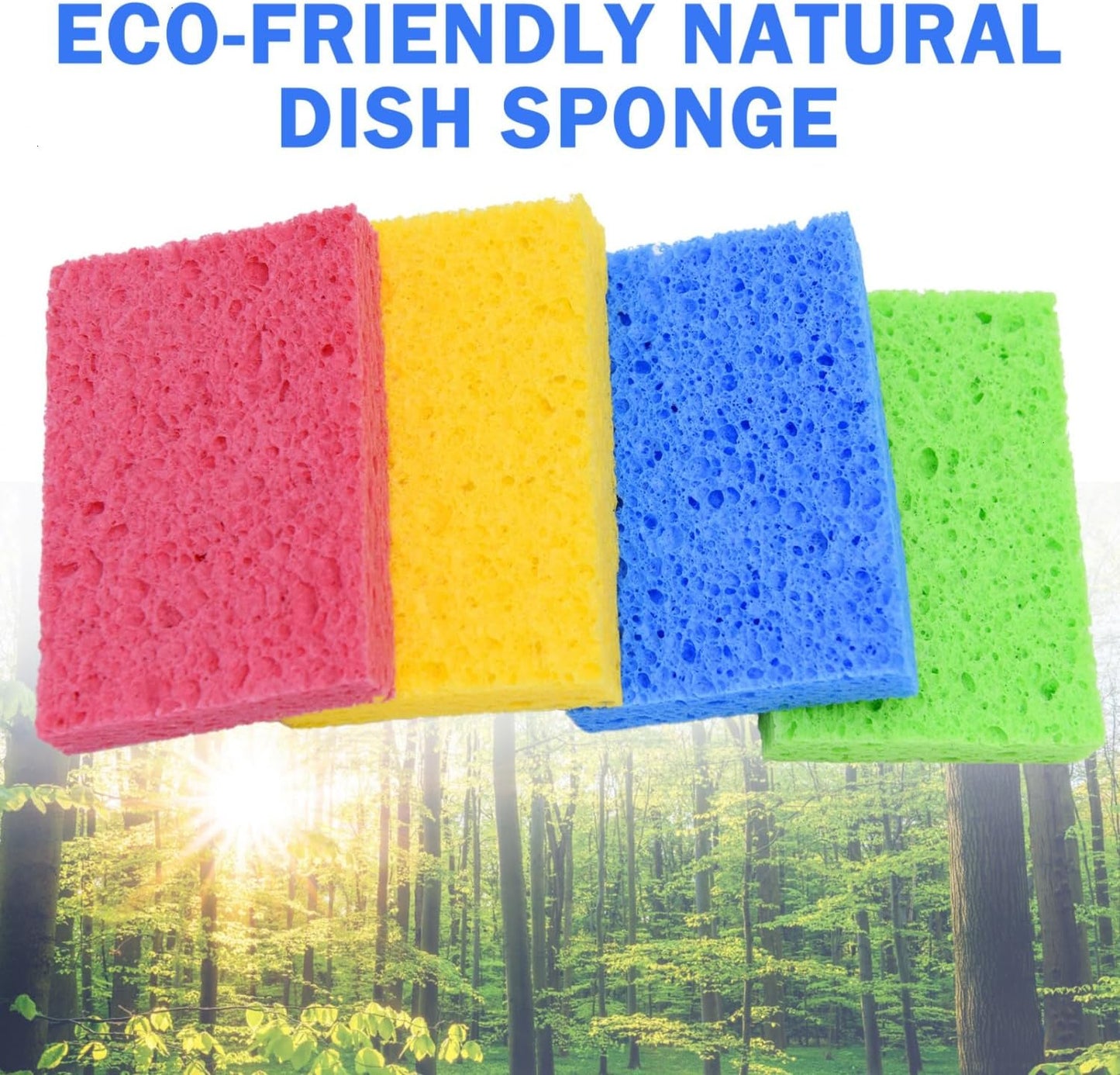 YoleShy 72 Pack Sponges Kitchen Natural Compressed Cellulose Sponges Bulk Non Scratch for Household Cookware Bathroom Cars Soft Super Absorbent Reusable