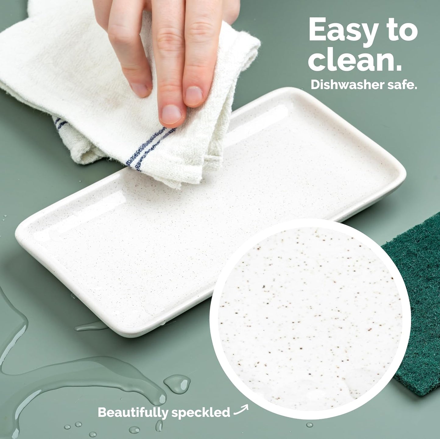 Vine Creations Glass Soap Dispenser, 2 Pack Kitchen Soap Dispenser Set with Ceramic Tray, Stainless Steel Pump, Dish Soap and Hand Soap Dispensers for Bathroom or Kitchen Decor with Waterproof Labels