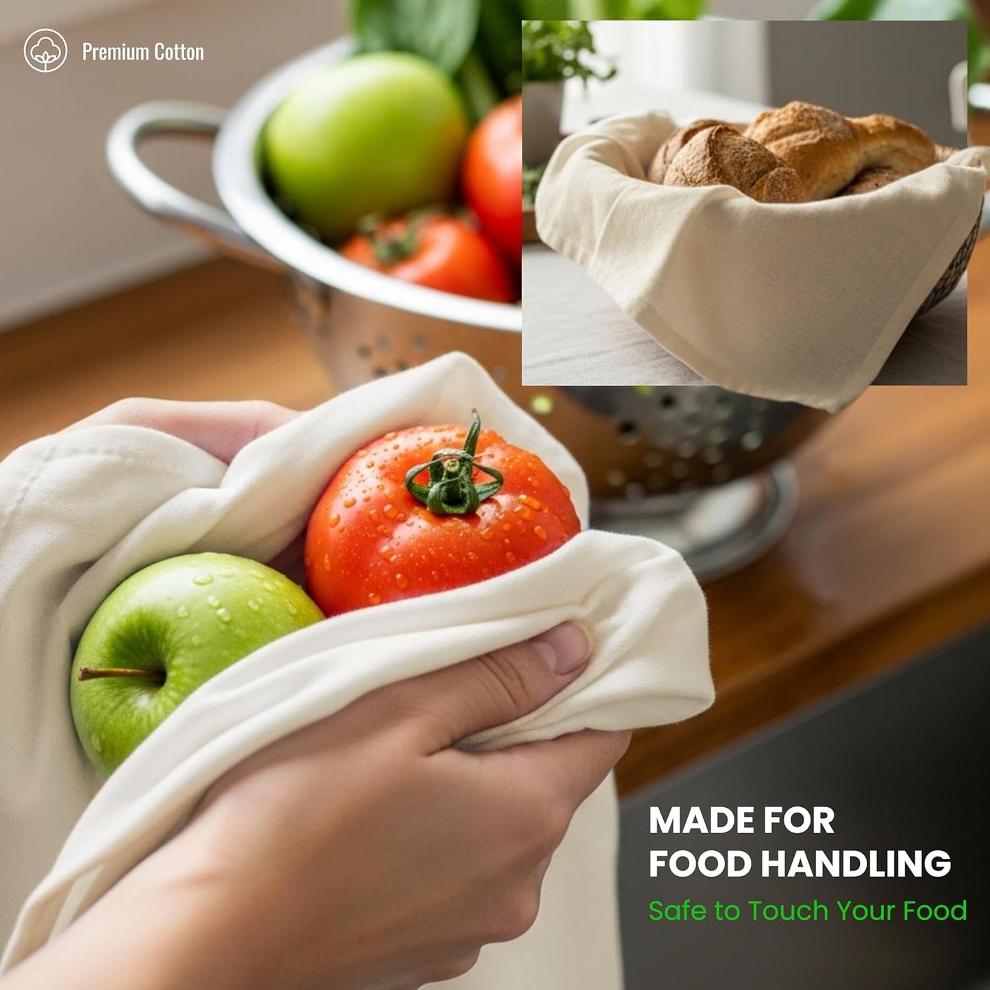 WHITEWRAP Dish Cloths Cotton| Kitchen Wash Cloth| Shop Towels Absorbent and Lint Free Flour Sack| Dishcloths for Kitchen Washing Dishes|Thick Absorbent Quick Dry Dish Rags |4 Pack 13"x13" Natural