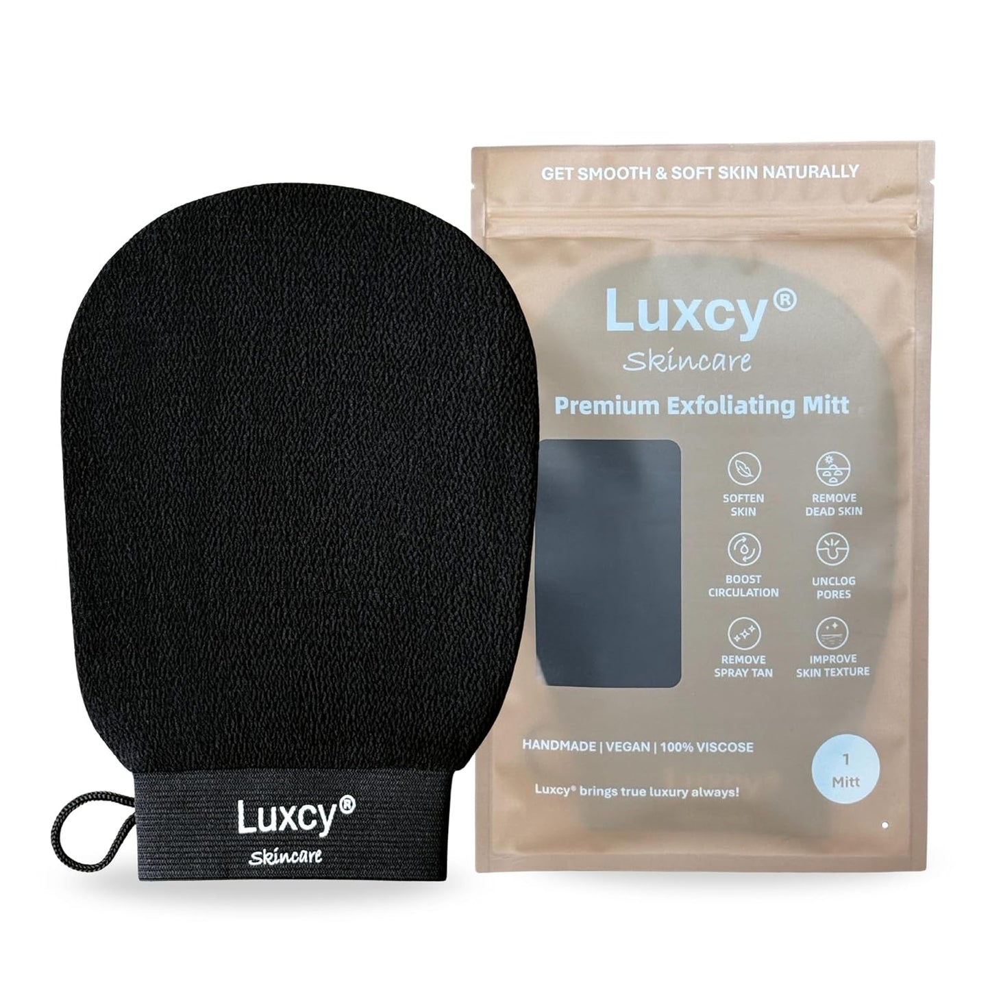 Premium Korean Exfoliating Mitt & Body Scrubber Glove, Viscose Fiber Dead Skin Remover for Smooth, Radiant Skin, Shower Skincare, Keratosis Pilaris Treatment & Self-Tan Prep (1 Pack)