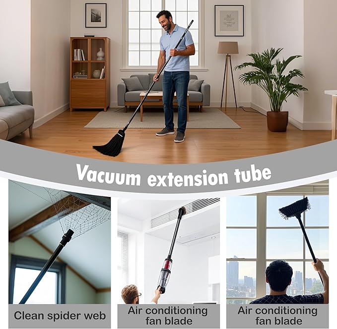Vacuum Extension Tubes, 1.25 Inch Diameter, 14.76 Inch Length - Black | Compatible with 1-1/4 Inch Hose Wet/Dry Vacuum Cleaners | Versatile Tool (Black, 2 P 14.76 ")