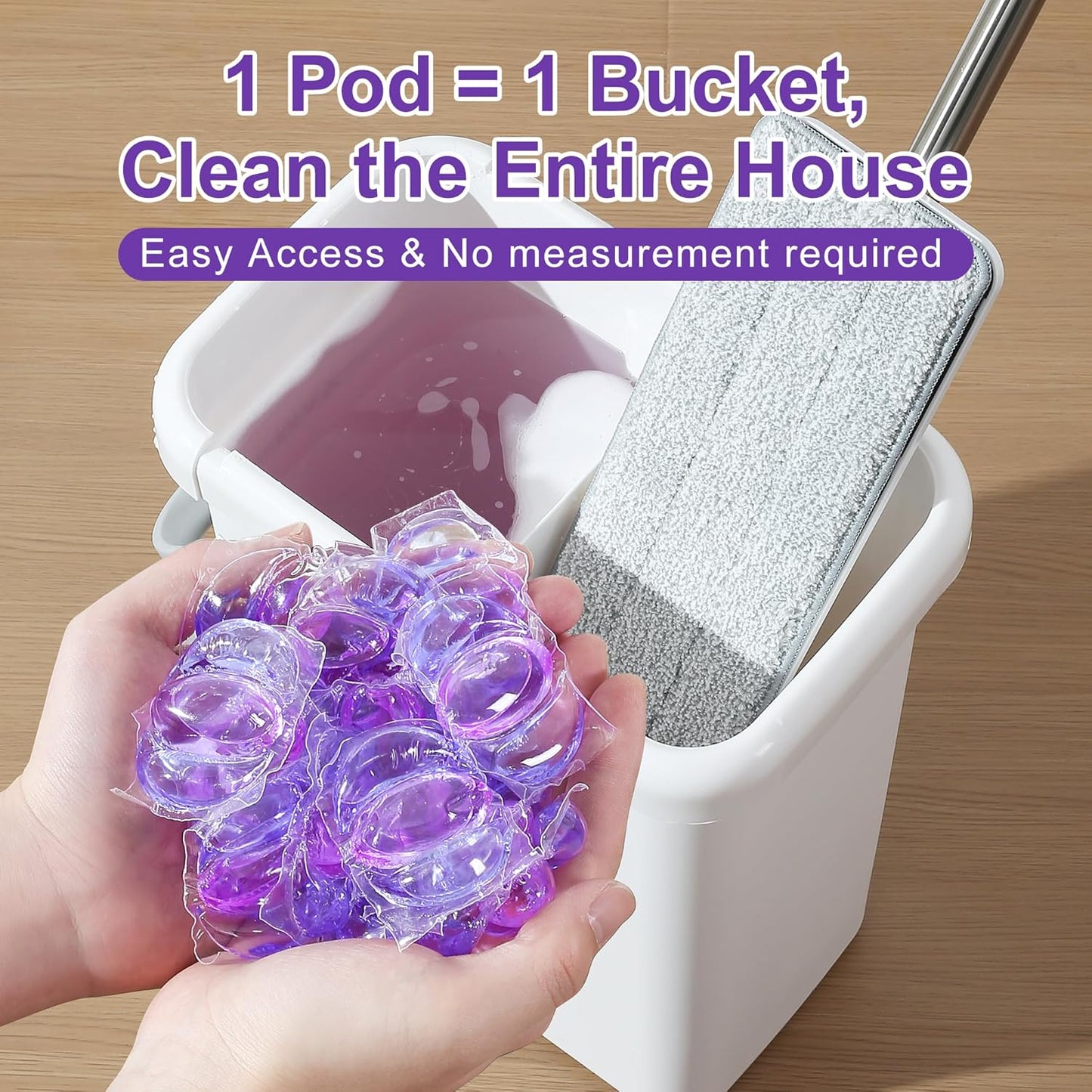 JOYMOOP Floor Cleaner for Mopping, 45 PCS Mopping Solution, Hardwood Floor Cleaner, Works Perfectly with Mop Bucket