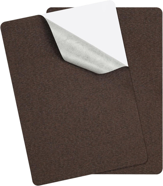 PATIKIL 8x11 Inch Linen Repair Patches, 2Pcs Self-Adhesive Fabric Patch for Sofas Tote Bags Furniture Car Seats Clothes Tents, Dark Brown