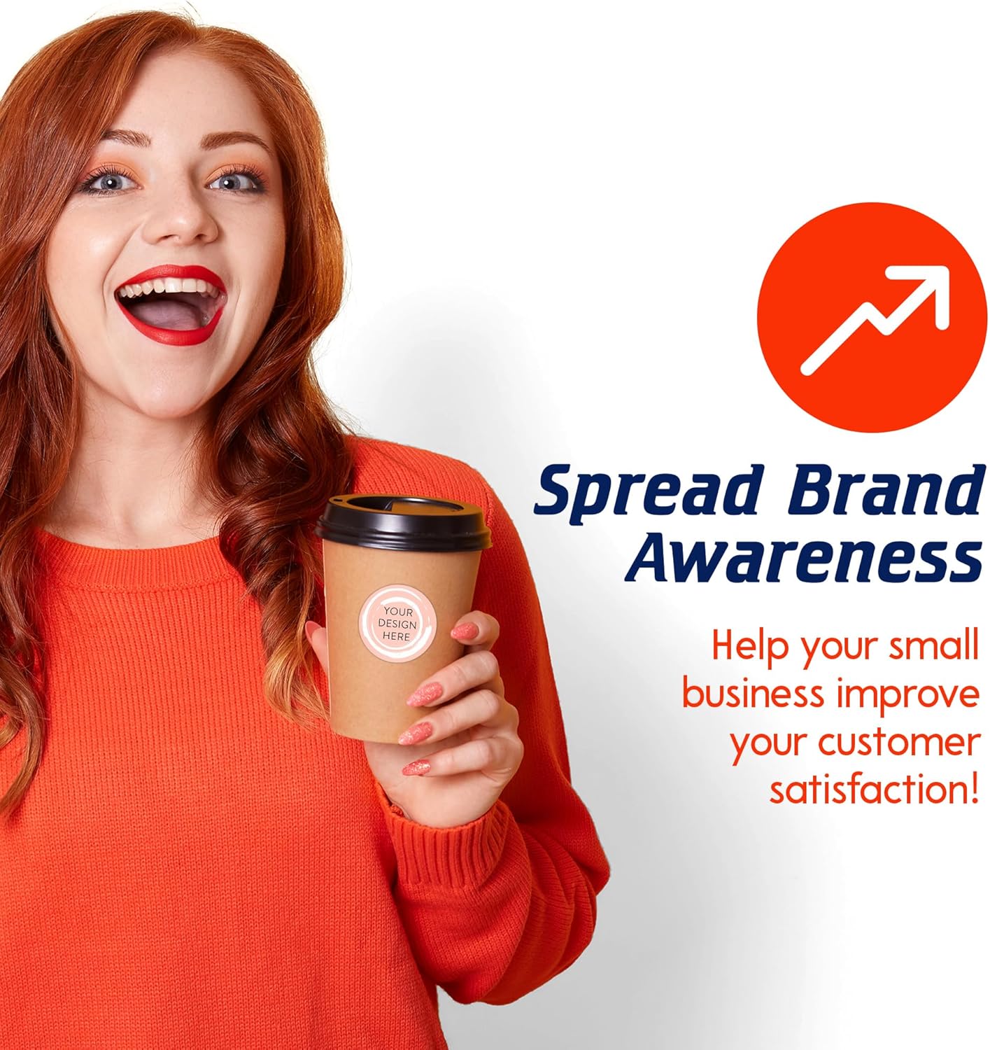 100 Custom Vinyl Stickers - Upload Your own Image, Text, Design, Logo - Personalized Logo Labels for Handmade, Packaging, Bottle, Jars, Candle, Brand Stickers (Peach, 1.5x1.5)