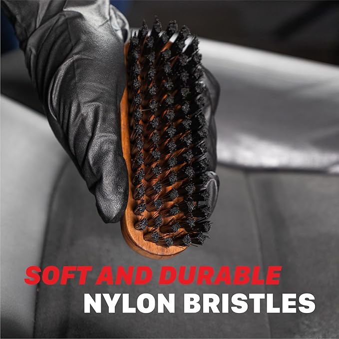 Maxshine Universal Leather & Upholstery Brush – Durable Nylon Bristles for Car Detailing – Ideal for Cleaning Seats, Carpets & Interior Surfaces – Gentle, Effective Detailing Tool