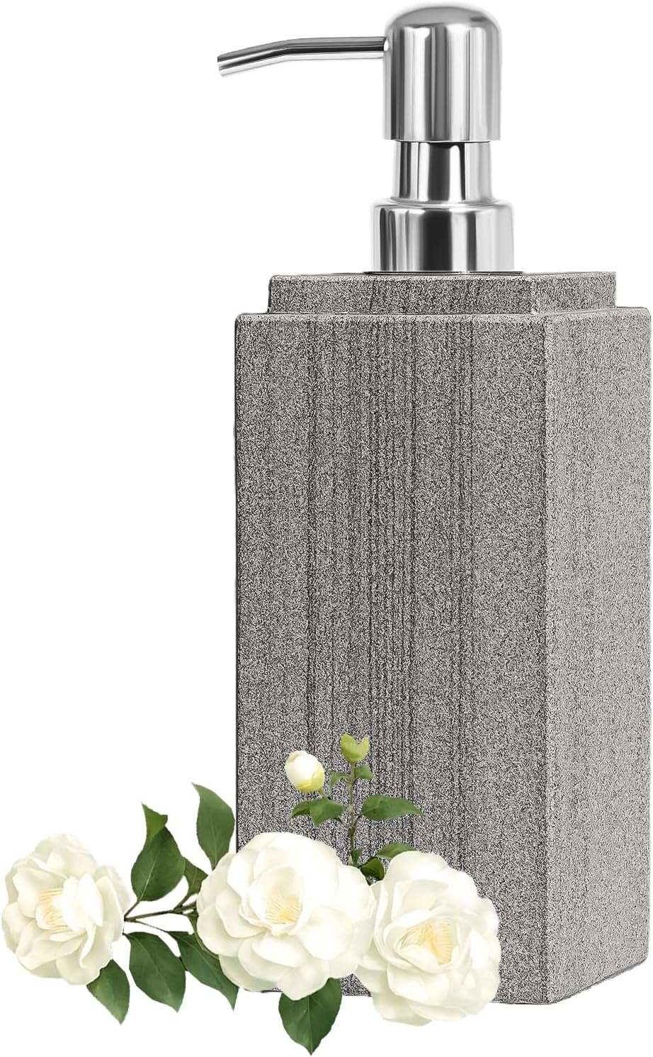 Marble Soap Dispenser for Bathroom, Amaauto Natural Marble Hand Liquid&Lotion Soap Dispenser Pump Bottle for Kitchen Bathroom Countertop Holds Dish Soap Shampoo Laundry Liquid Shower Gel