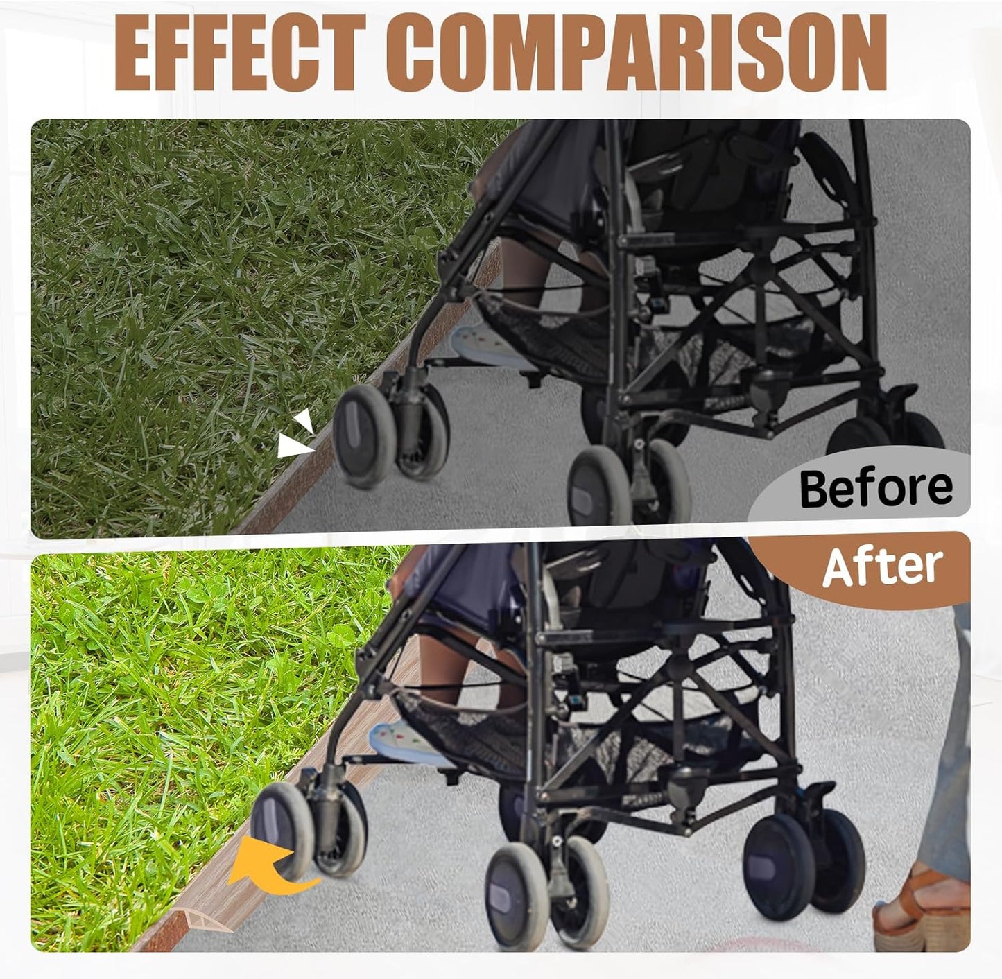 Floor Transition Strip Door Threshold 79" Floor Transition Reducer Trim on The Edges Threshold Strip Self Adhesive Suitable for Doorways, Tiles, Carpet