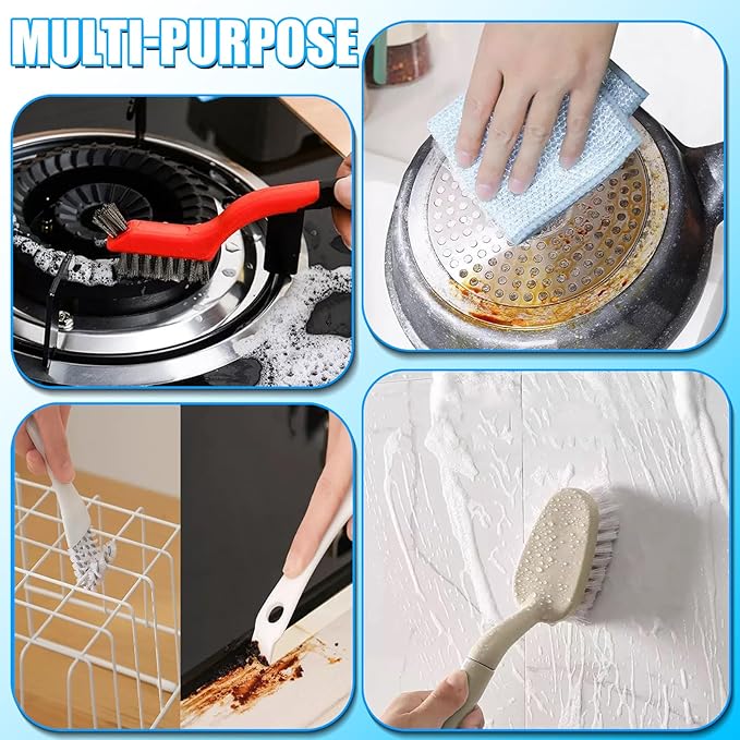 Fryer Cleaning Tools Set,Deep Fryer with Basket Cleaner Brush,Fryer Accessories（9 Pcs）