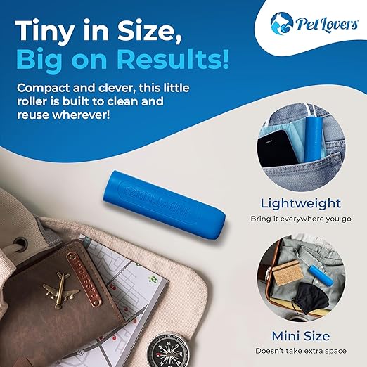 PetLovers EzRoll Reusable Lint Roller - Sticky for Life & Multi-Purpose Pet Hair, Dust, & Lint Remover for Clothing, Upholstery, & Cars - Sustainable, Washable & Efficient