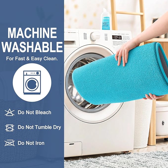 OLANLY Thick Memory Foam Bath Mat Rug 24x16, Extra Soft Absorbent Bathroom Rug, Quick Dry Bath Mats, Non-Slip, Machine Washable Carpet for Bathroom, Tub and Shower, Home Decor Accessories, Aqua Sky