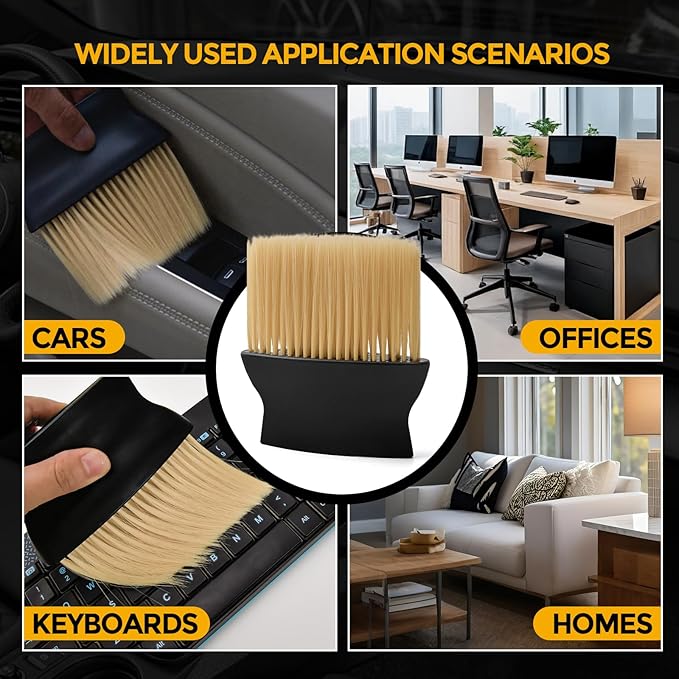 Car Detailing Brush (A-Short Brush+Mini Brush, White)