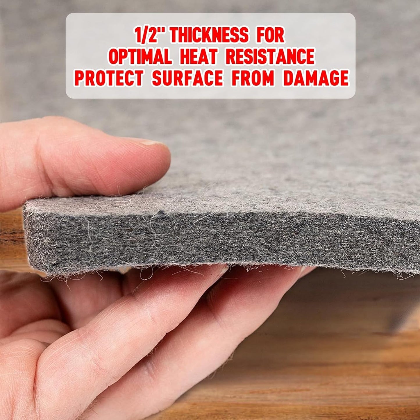 ZOMONETI 15" x 12" Wool Pressing Mat 100% New Zealand Felted Wool Ironing Mat Pad Blanket for Quilter, Sewing, Quilting Supplies and Notions