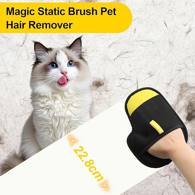 Pet Hair Removal Glove for Dogs and Cats,2 PCS Upgraded Double Sided Electrostatic Pet Hair Removal Gloves,Reusable Pet Cat Dog Hair Remover Gloves for Couch,Carpet,Bed Sheets,Blankets,Clothes