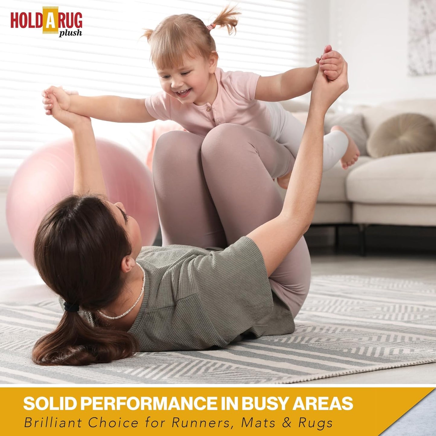 Hold-a-Rug Plush 3' x 10' Nonskid, Nonslip Rug Pad, Reversible Gripper, ¼ Thick, Safe for All Floors and Carpet, Keep Area Rugs Secure