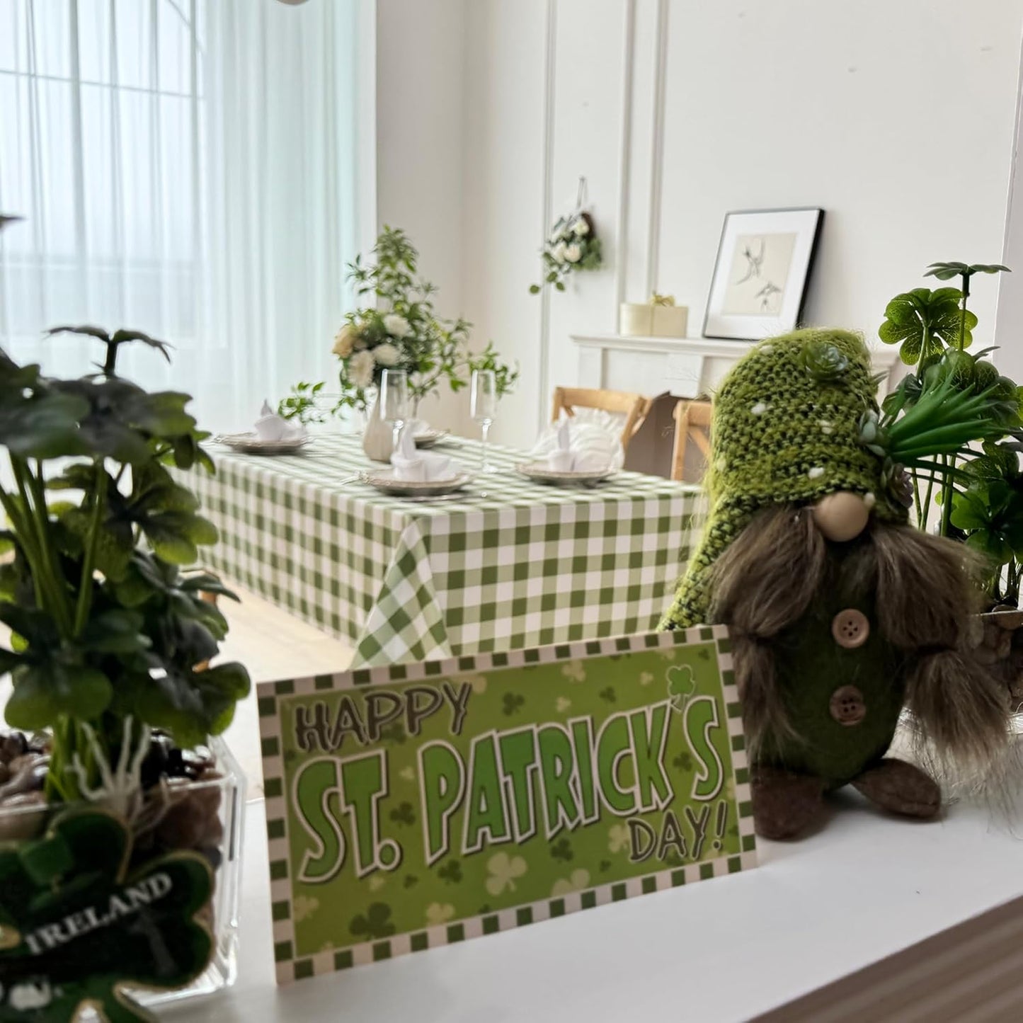 Waterproof Checkered Tablecloth Fabric - Rectangle 58x84 Inch Classic Gingham Buffalo Plaid Table Cloth for Indoor/Outdoor Use - Washable Table Cover for Kitchen, BBQs, and Parties