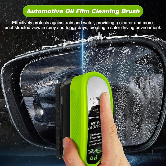 Automotive Oil Film Cleaning Brush for Car Windows,Upgrade 2.0 Clear Vision Glass Cleaner, Car Windshield Cleaner Tool,Universal Cleaning Wipe Board (2PCS)