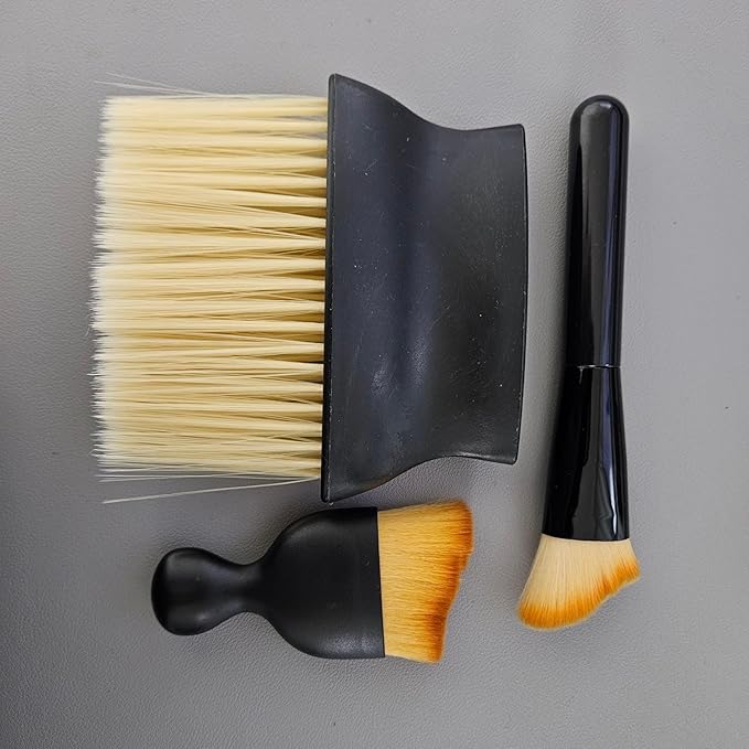 BE:Trend URBAN CAR Multi-Purpose Cleaning Brush Set – 3-Piece Detailing Kit for Cars, Miniature Models, and Figurines | Soft Bristles, Ergonomic Handle, Durable & Eco-Friendly Design