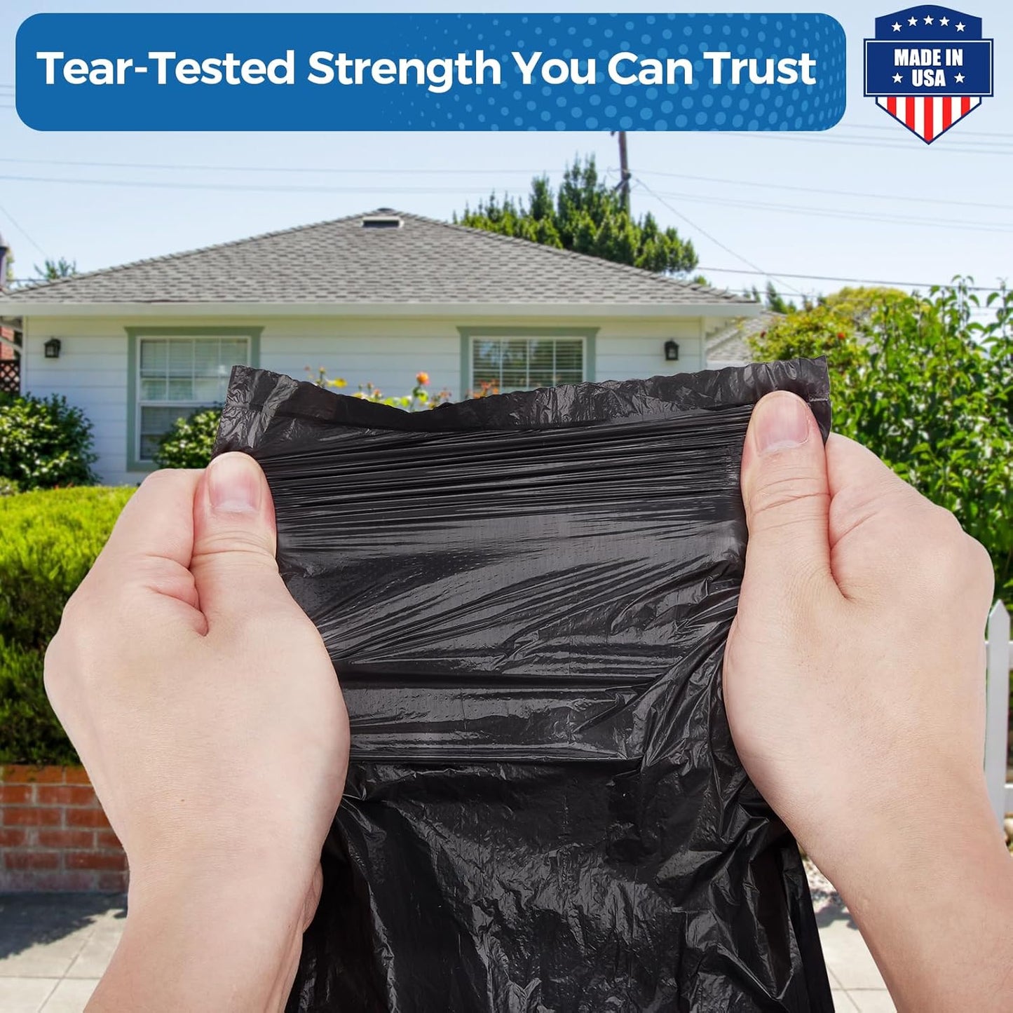 Fuxury 55-60 Gallon Trash Bags Heavy Duty, 150 Count Garbage Bags, 38 x 58" Extra Large Black Trash Bags, 0.7 Mil Plastic Bags for Serious Garbage Cleanup, Made in USA