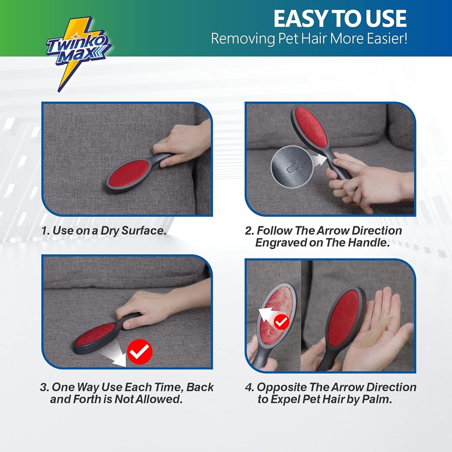 Lint Brush, Lint Remover, Pet Hair Remover, Clothes Brush, Magic Lint Remover Brush, Sheet and Carpet Cleaning Brush, 2-Sided and Reusable, No Need Lint Roller Refill.