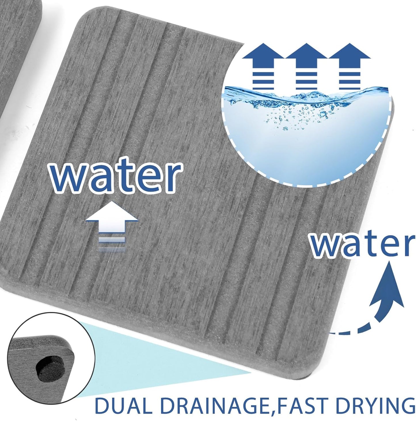 3PCS Water Absorbing Stone Tray, DryingNeat Diatomite Stone Sink Tray, Instant Dry Sink Coasters, Kitchen Sponge Hand Soap Holder, Countertop Fast Drying Counter Trays,8 * 4inch and 4 * 4inch