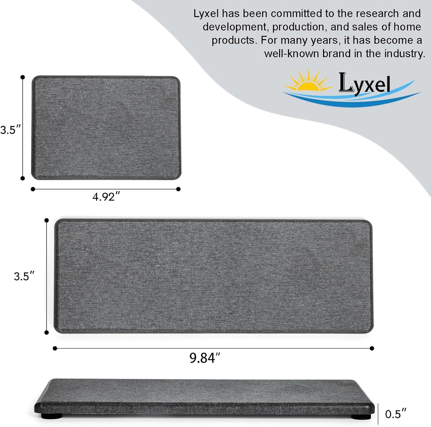 3PCS Stone Drying Tray, Water Absorbing Stone Tray for Sink, Stones Soap Trays, Fast Dry Diatomite Stones Mat,Used for Hand Soaps,Sponge,Toothbrush Holder in Bathroom Counter and Kitchen Sinks