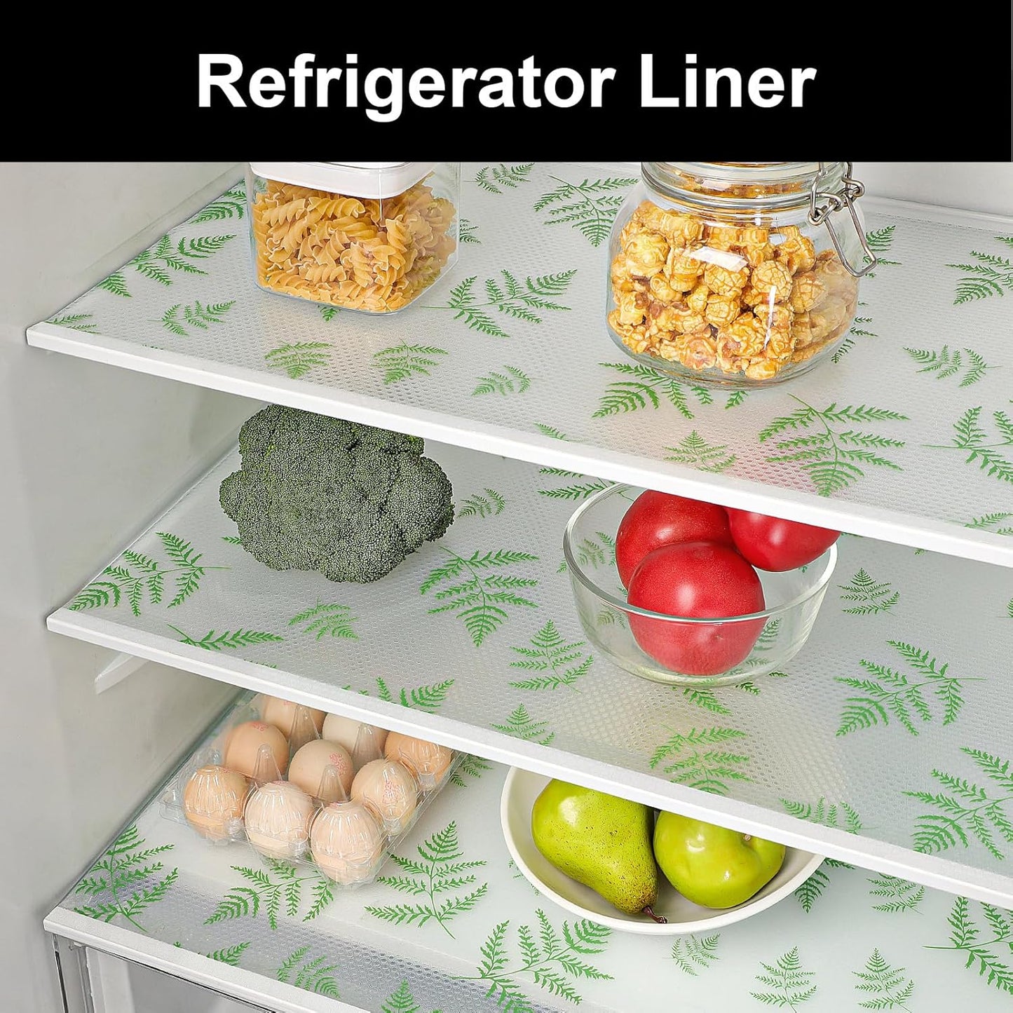 Cooyes Shelf Liners for Kitchen Cabinets, Waterproof and Oil-Proof Kitchen Cupboard Liner, Refrigerator Liners and Plastic Drawer Mats EVA Non Adhesive Shelves