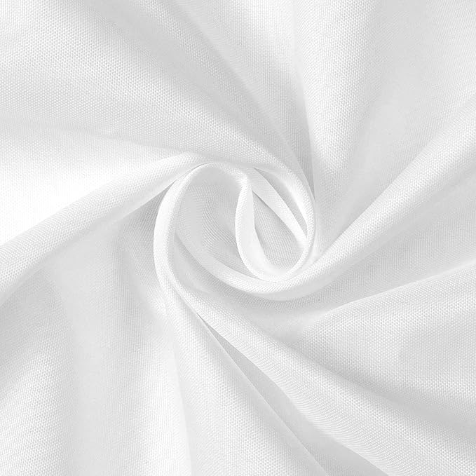 N&Y HOME Small Stall Shower Curtain Liner Fabric 32" W x 72" L inch Narrow Size, Hotel Quality, Washable, Water Repellent, White Bathroom Curtains with Grommets, 32x72