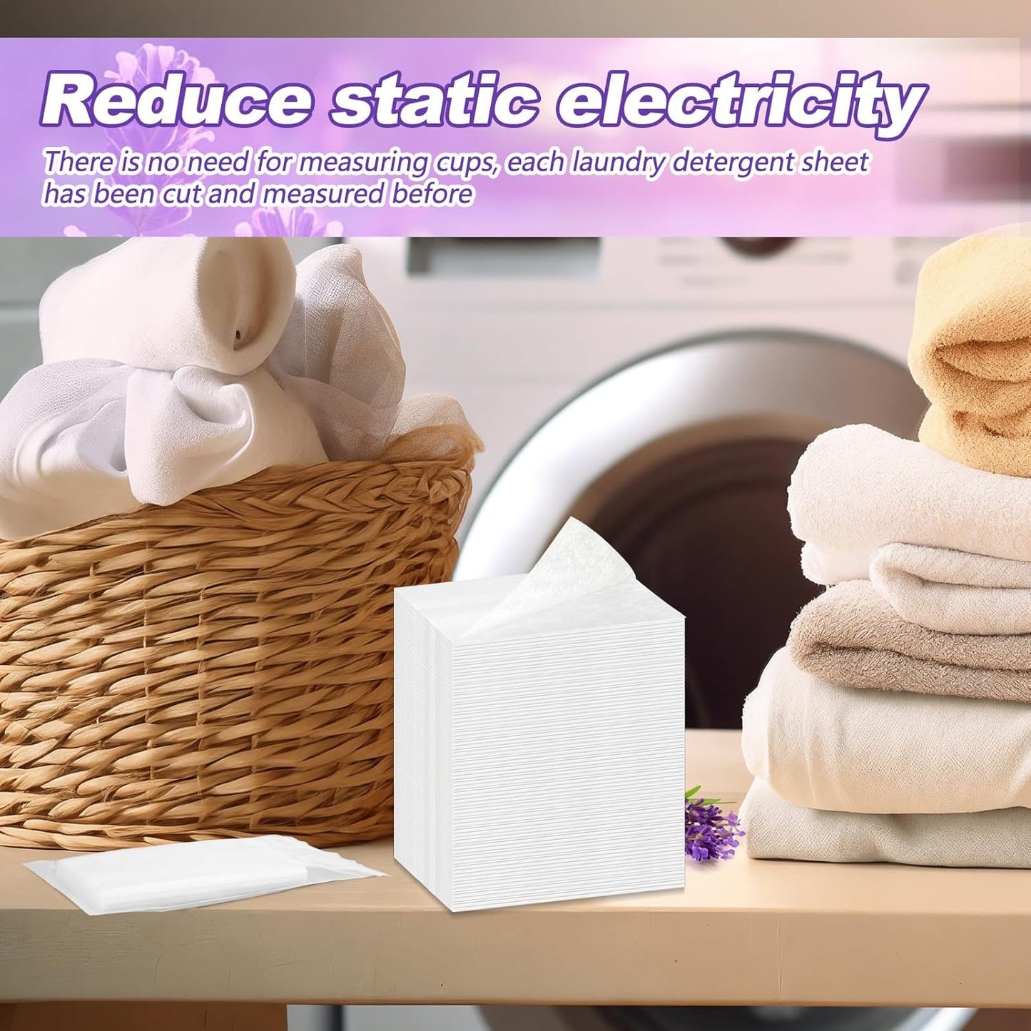 600 Count Dryer Sheets Fabric Softener Fresh Scent Dryer Sheets Bulk Naturally Softens and Removes Static Cling, Ideal for Large Households, Sensitive Skin(Lavender Scent)