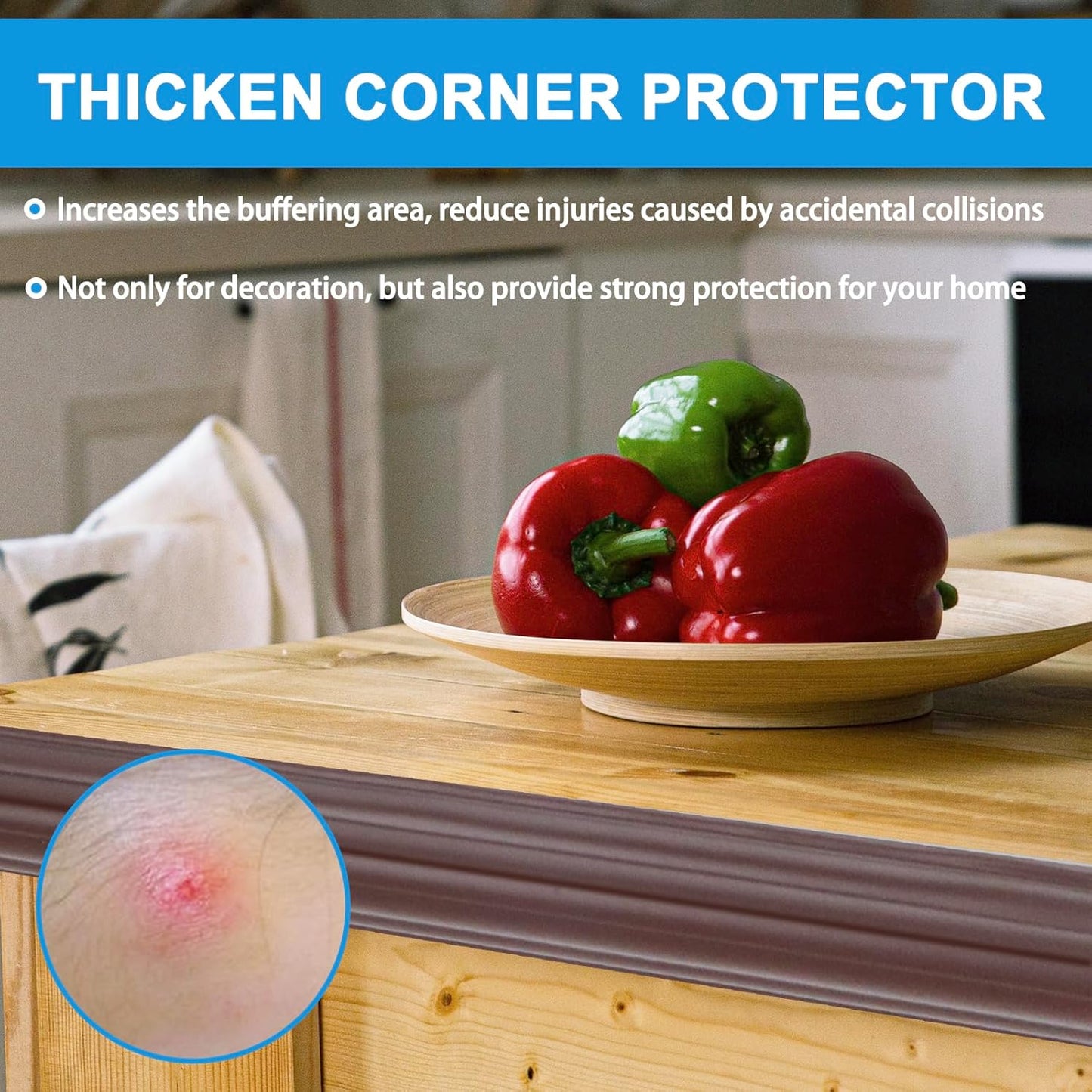 Wall Corner Protector Peel and Stick Corner Trim Molding Flexible Inside & Outside Wall Edge Guard Self Adhesive Moulding Trim for Edge Use, Brown, 1.6” W x 20’ L