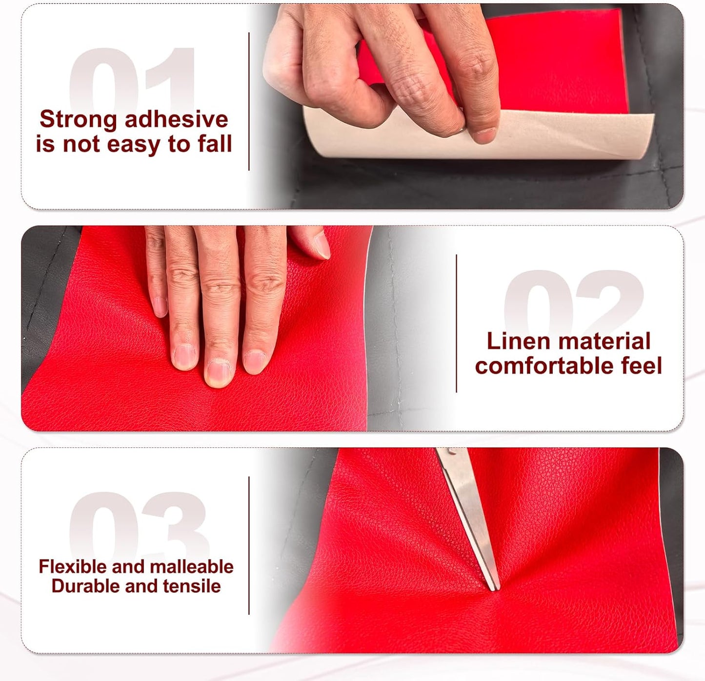 PATIKIL Leather Patches Tape for Furniture, 3.2 x 61 Inch Self Adhesive Vinyl Leather Repair Kit Cover Sheet for Couch, Sofa, Car Seats, Office Chair, Light Purple