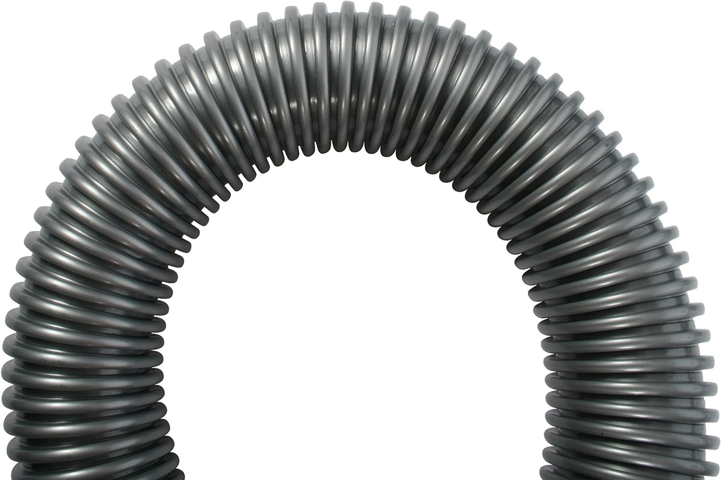 Cen-Tec Systems 30 Ft. Premium Shop Vacuum Extension Hose with 2 tank adapters and 1.25" curved end, Silver