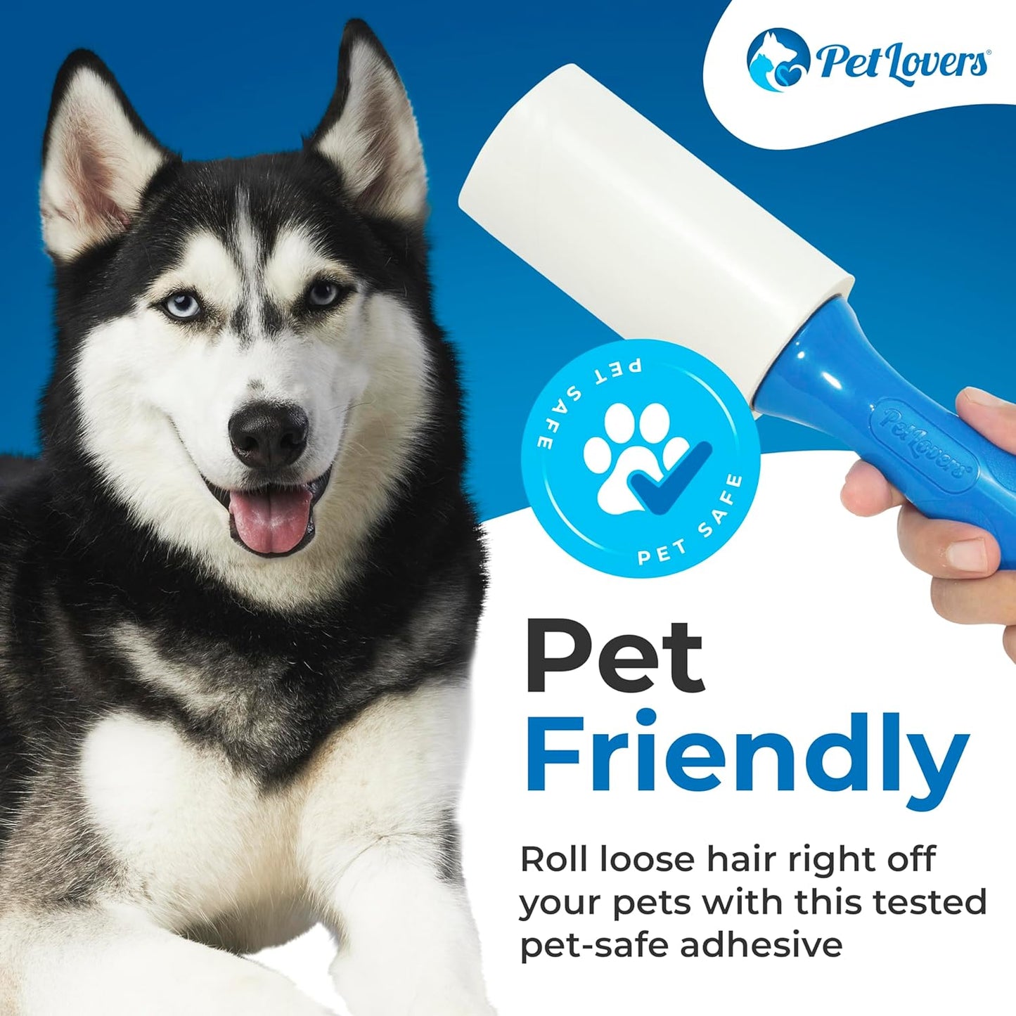 PetLovers Extra Sticky Lint Roller Mega Value Set for Pet Hair Removal, Dog and Cat Lint Remover (1 Pack)