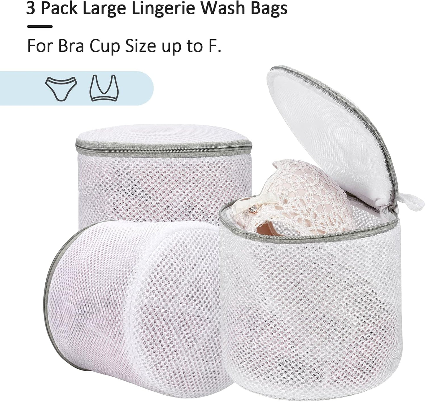 GOGOODA Laundry Mesh Bag Bra Wash Bag for Lingerie, Underwear, Delicates (3 Set)