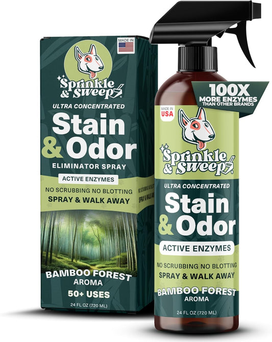 Enzyme Cleaner for Cat Urine | Cat Pee Odor Eliminator & Stain Remover | Dog Urine Carpet Spray | Multi-Surface Cat Urine Destroyer | Pet Odor Neutralizer (24oz)