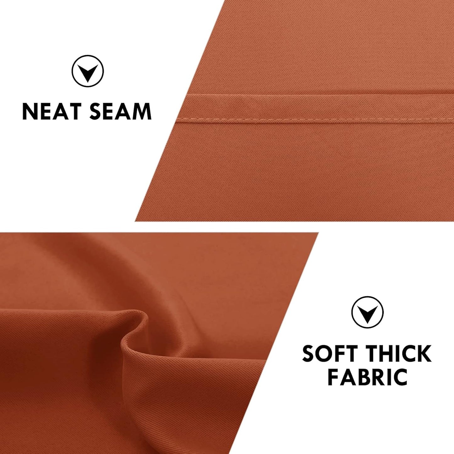 DWCN Blackout Curtains Thermal Insulated, Energy Saving & Noise Reducing Bedroom and Living Room Curtains, Burnt Ochre, W 42x L 54 Inch, Set of 2 Rod Pocket Curtain Panels