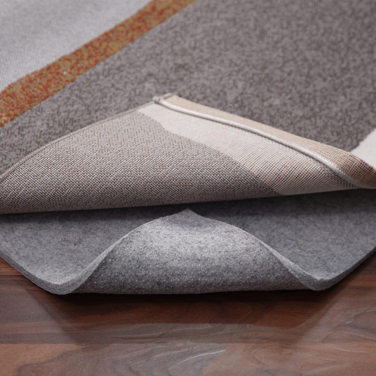 Double-Sided Non Slip Rug Pad Gripper - 2.6x6 Feet 1/4” Thick Dual Surface Felt Under Rug for Area Rugs and Hardwood Floors,Super Cushioned Non Skid Carpet Padding