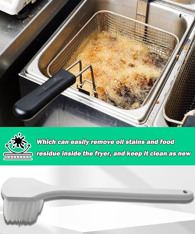 High Heat Resistant Nylon Fryer Brush Fits for Deep Fryers, Grills, Ovens & Waffle Makers,Replacement for Henny Penny 12116 Fryers Brush - 20'' Long Handle
