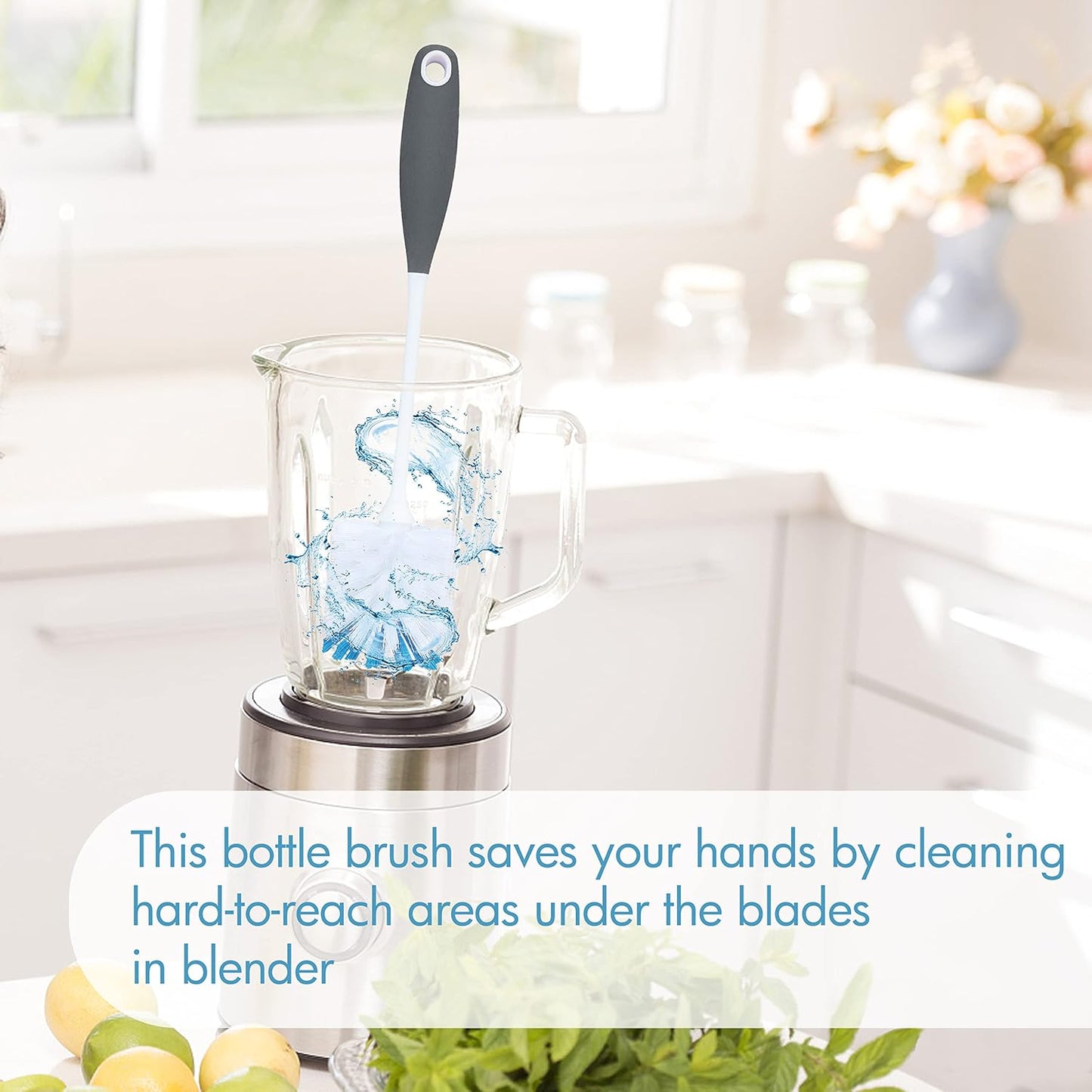 PHYEX 2 Pack Long Handle Bottle Scrubbing Brushes, Bottle Cleaner for Washing Glasswares, Wine Decanter, Hydro Flask Tumbler, Sinks, Food Jars