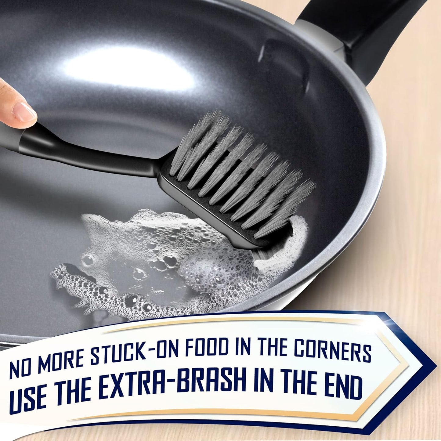 Dish Brush Set of 4 with Bottle Water Brush, Dish Scrub Brush, Scrubber Brush and Straw Brush - Kitchen Scrub Brushes Ergonomic Non Slip Long Handle for Cleaning Cleaner Wash Dish Sink Dishes Cup Pot